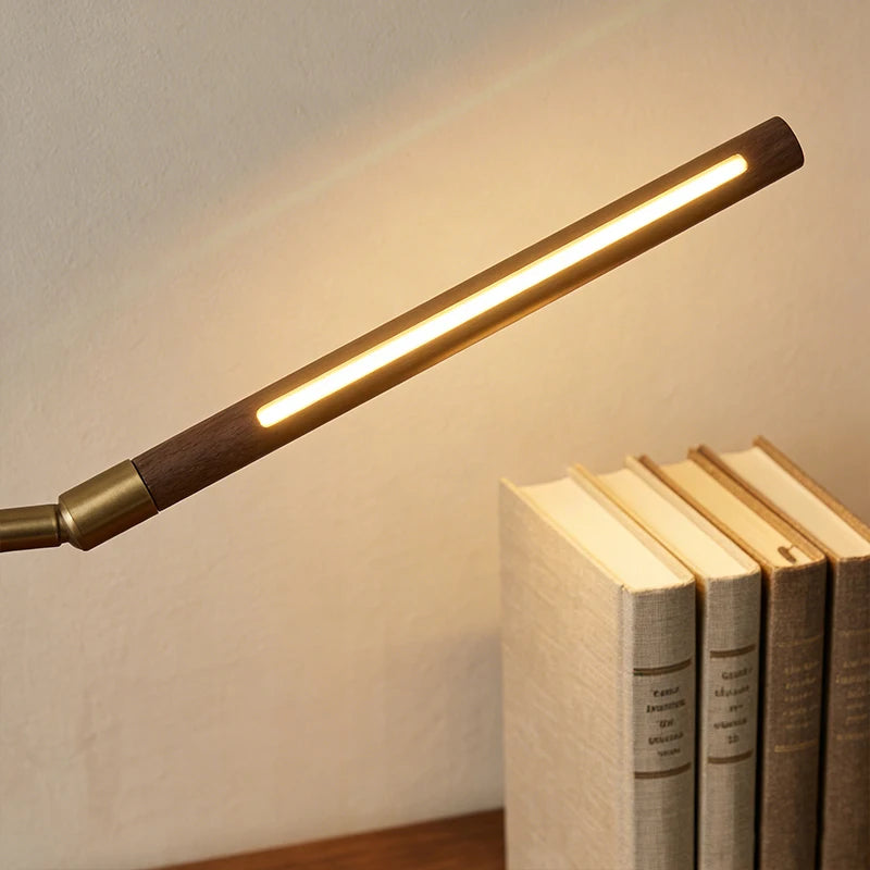 Wooden COB Desk Lamp USB Powered Table Lamp with 30° Adjustable Angle Night Light Minimalist Bedside Lamp for Bedroom Home