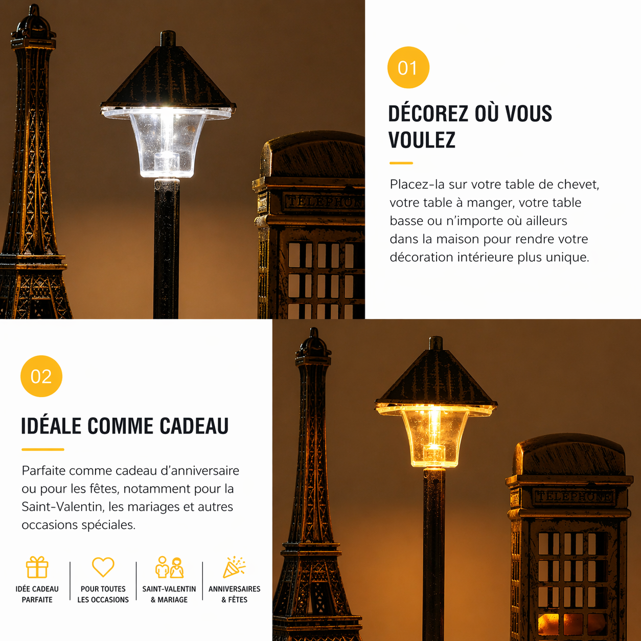 Lampe de chevet tour Eiffel