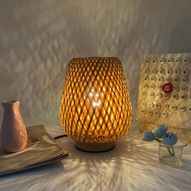 Chinese Style Wabi-Sabi Wind Restoring Ancient Ways Lamp Bedside Home Decoration to the Hotel Designers Contracted Weaving Atmos