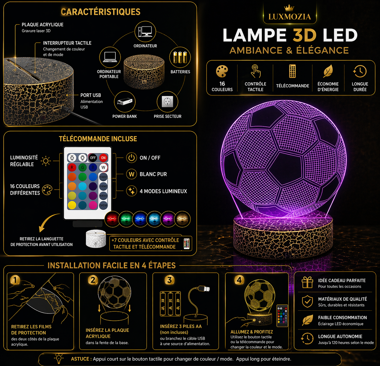 Lampe de chevet ballon