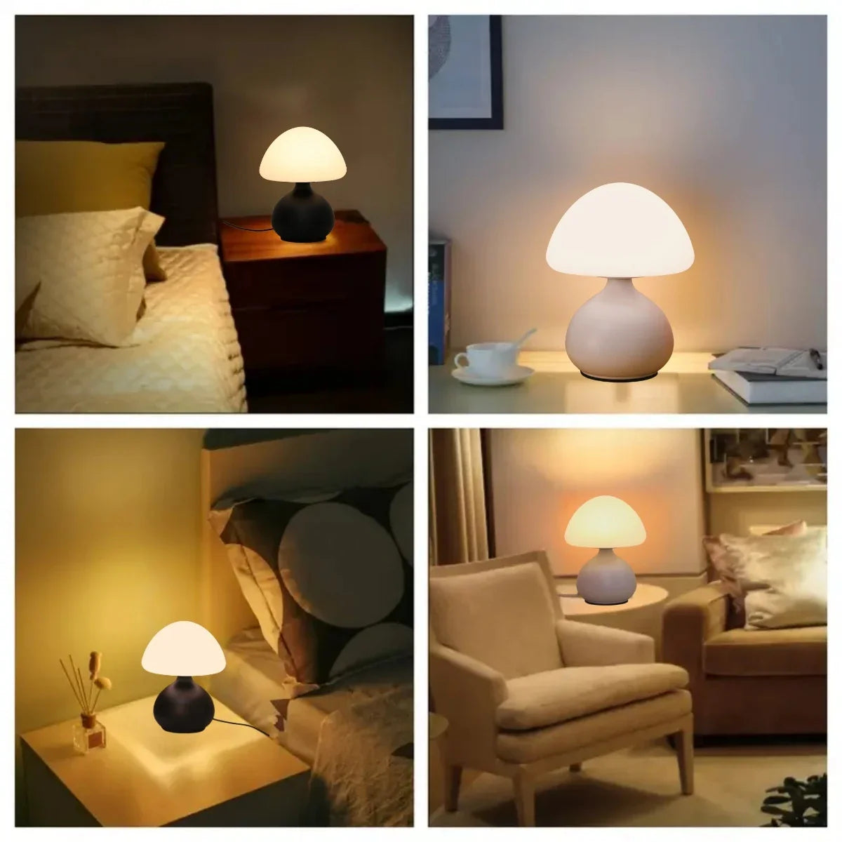 Lampe de chevet forme champignon