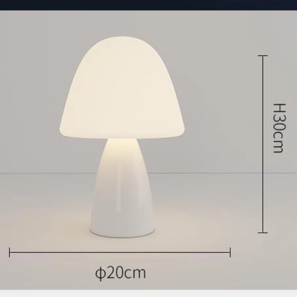 Cream Mushroom Table Lamp Cute and Simple Ceramic Eye Protection Bedside Lamp Warm Girl Bedroom Atmosphere Small Night Lamp