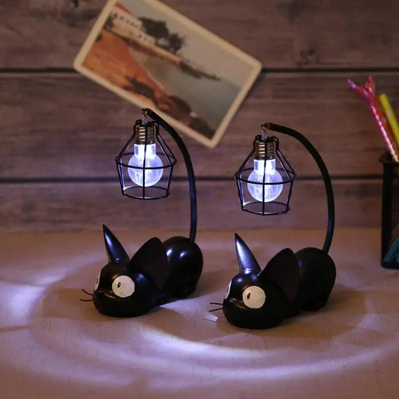 Miniature Cat LED Night Lamp Creative Resin Cat Animal Night Lamp Kitty Table Lamp Children'S Cartoon Room Lamp Decro Home