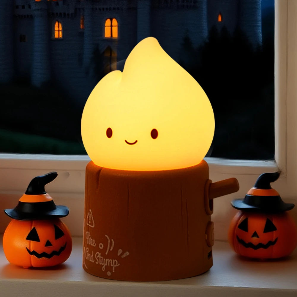 LED Flameless Candle White Noise Night Light Room Decor Lights USB Table Lamp Dimmable Bedside Lamp Camping Light Kids Xmas Gift