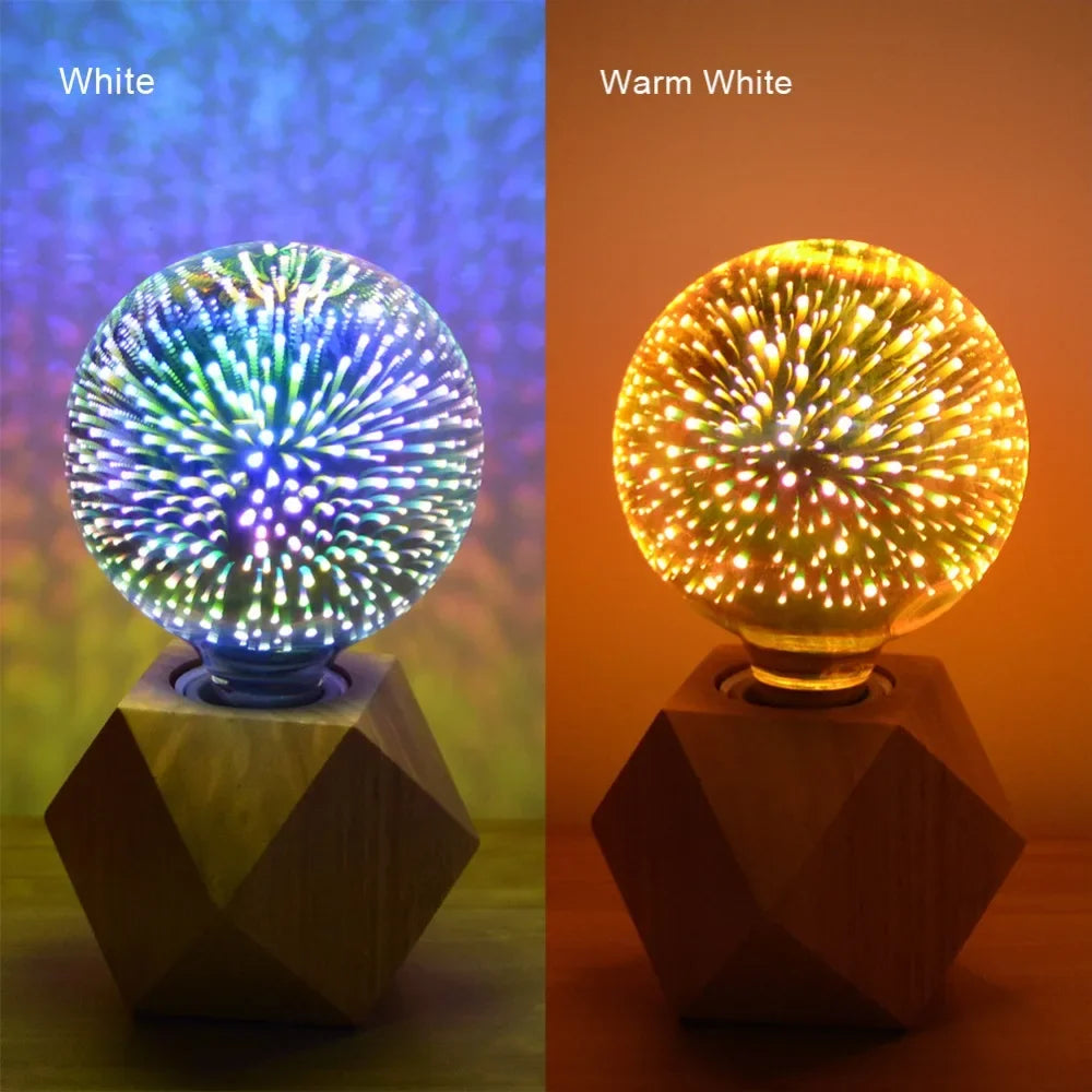 1-6Pcs Table Lamps Colorful Fire-Works Effect LED 3D Light Vintage Bulbs 3D Lamp 110V-240V Home Bar Night Light Christmas Deco