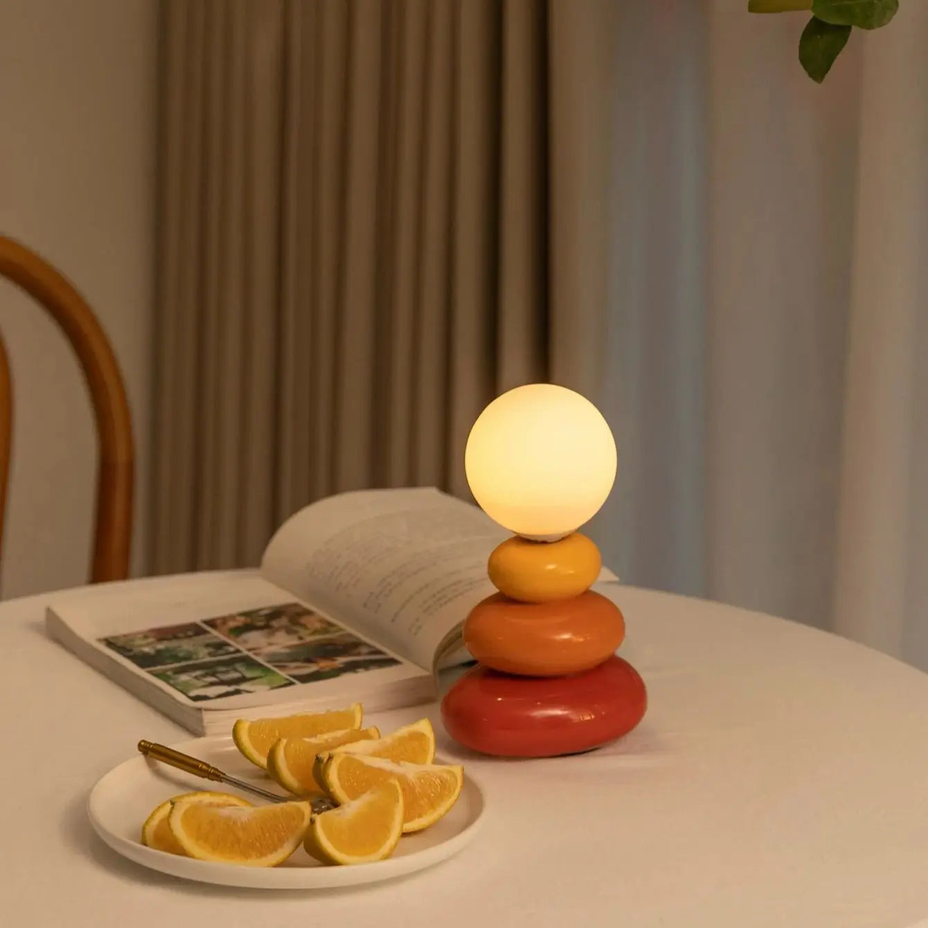 LED Colorful Ceramics Led Table Lamp for Bedroom Desk Mood Light Lamp Bedside Table Moon Stromatolite Room Decorating Items