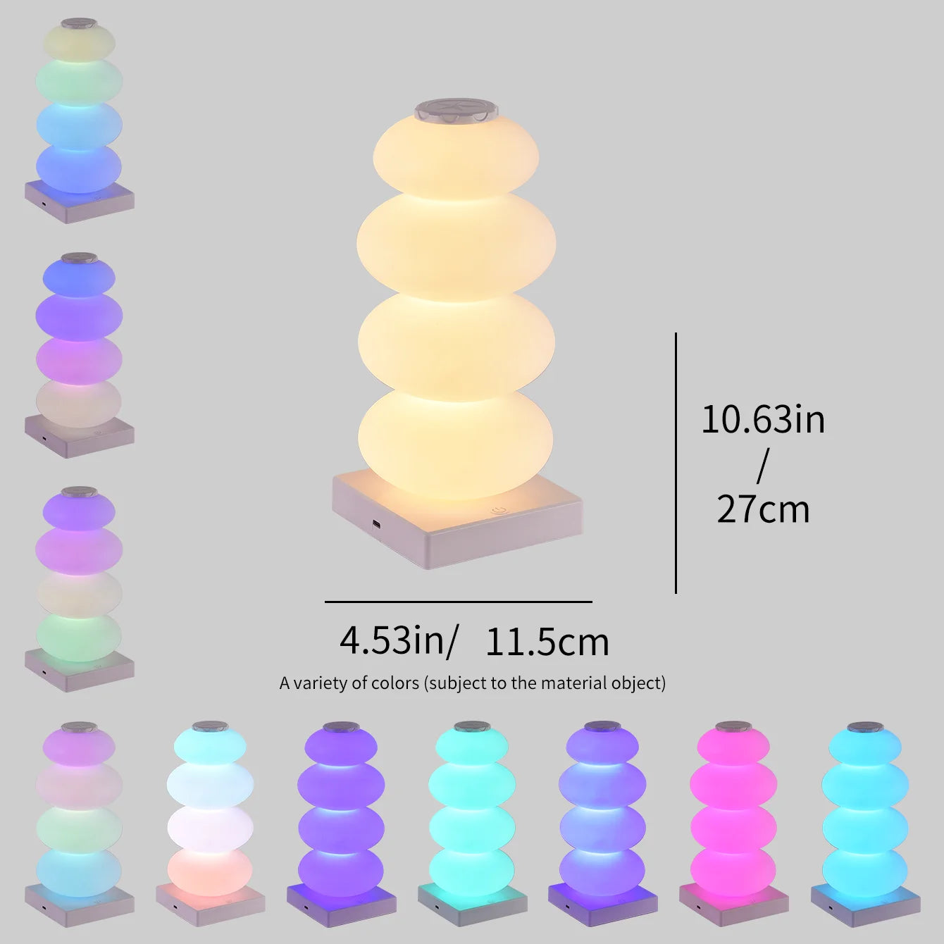 Bedside Table Decorative Light DIY RGB LED Color Changing Touch Switch Multi-Step Lamp for Bedroom Nightstand