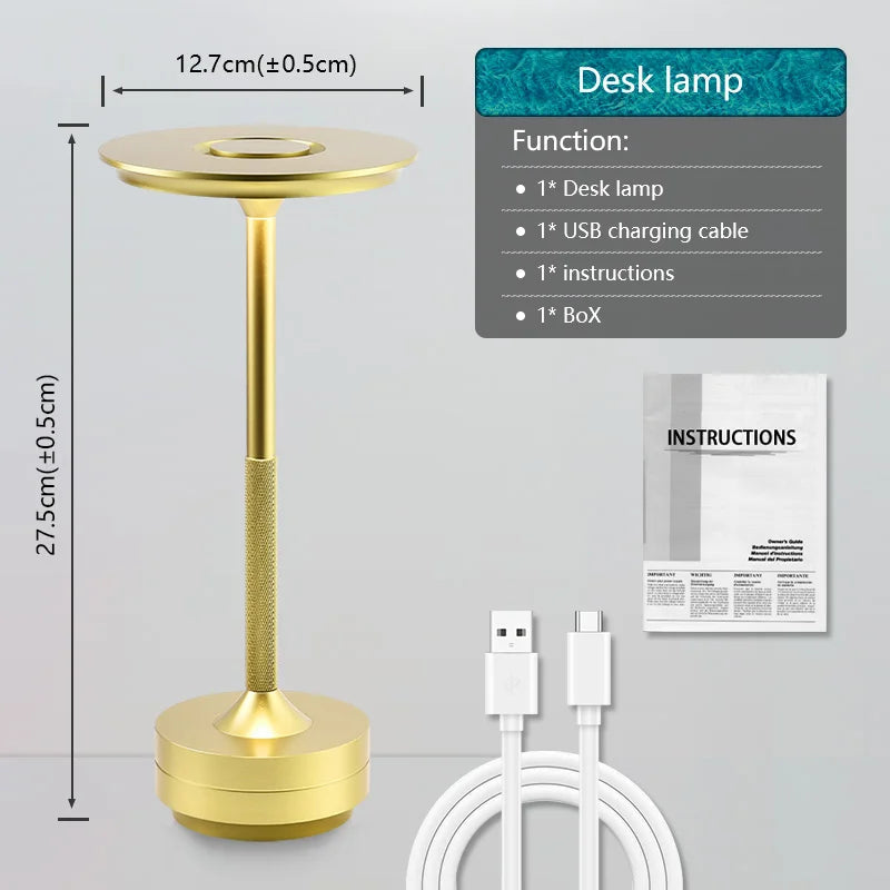 Table Study Lamp Touch 360° Magnetic Rotation Infinite Dimming Night Light Wall Lamp Flashlight Reading Light Bedroom Bedside