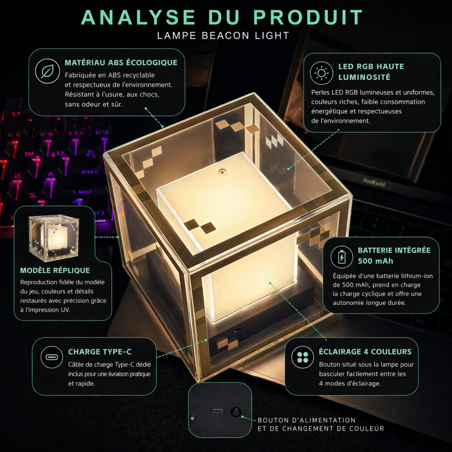 Lampe de chevet pixel