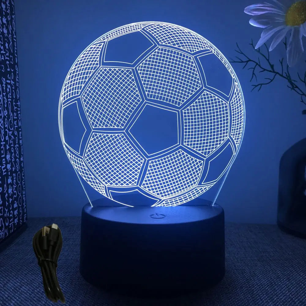 3D Football Lamp Illusion Child LED Night Light Luminous Soccer Ball Touch Nightlight Kids Bedroom Decoration Table Lamp Gifts