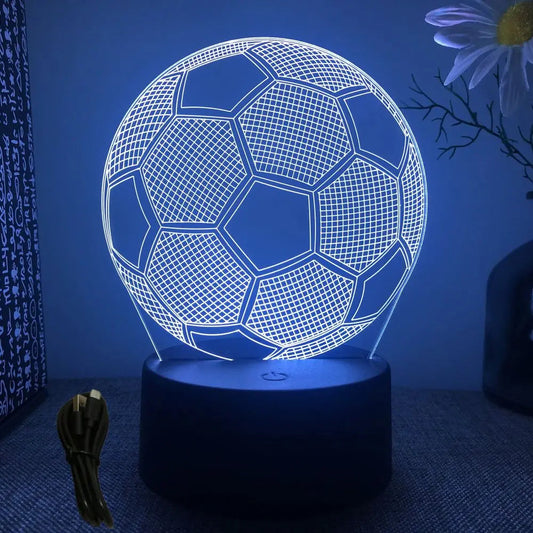 3D Football Lamp Illusion Child LED Night Light Luminous Soccer Ball Touch Nightlight Kids Bedroom Decoration Table Lamp Gifts