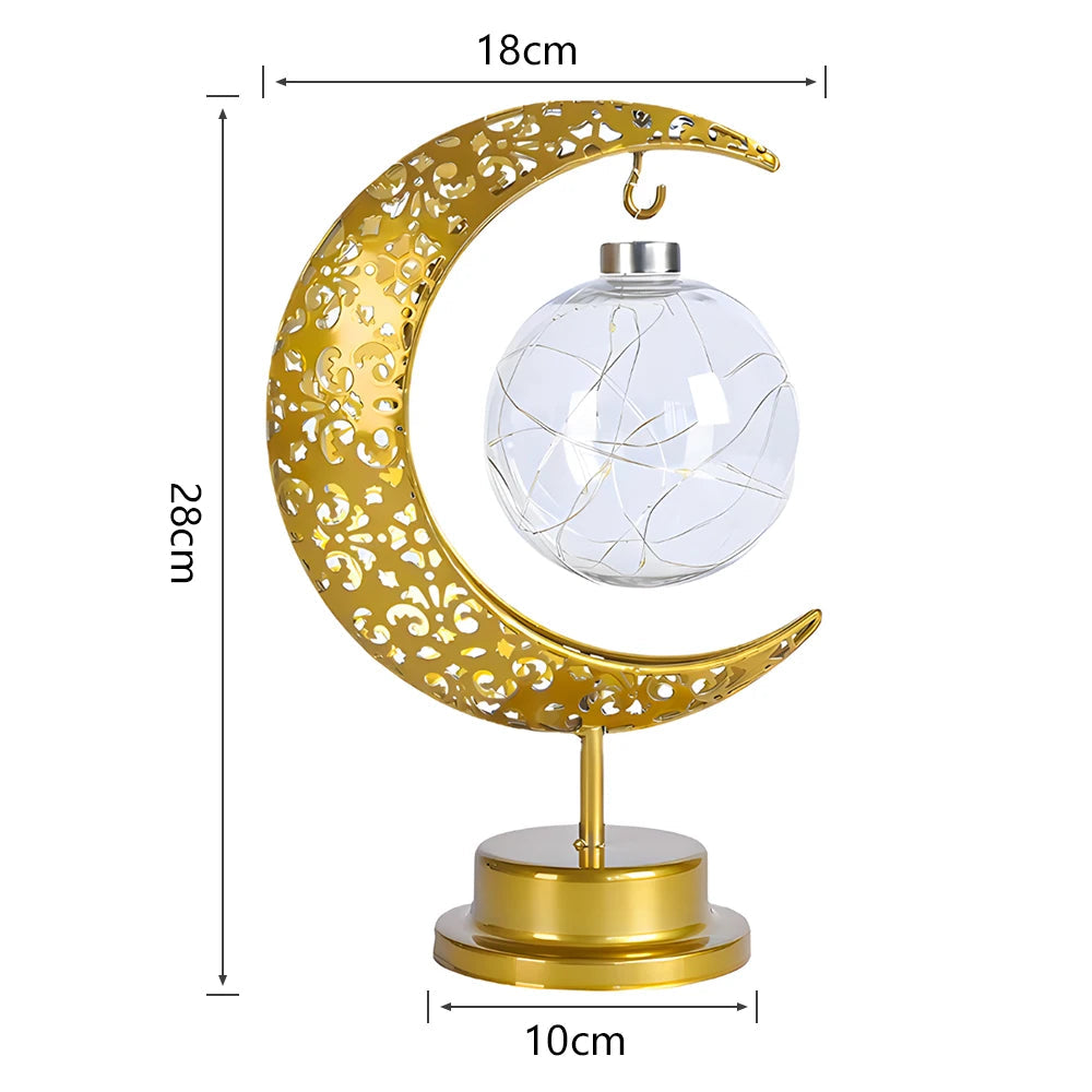 Portable Christmas LED Desk Lamp Vintage Night Light Star Moon Decor Table Lamp Eye Caring Warm Glow Wireless Holiday Decor Gift