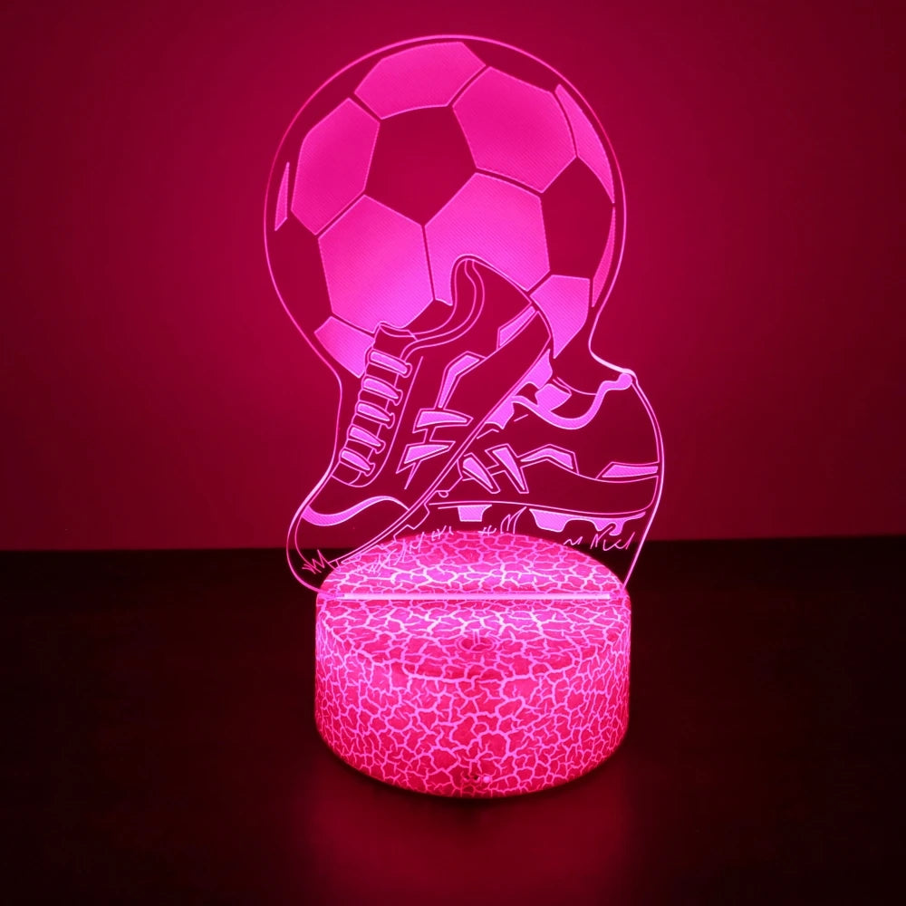 3D Football Lamp Illusion Child LED Night Light Luminous Soccer Ball Touch Nightlight Kids Bedroom Decoration Table Lamp Gifts