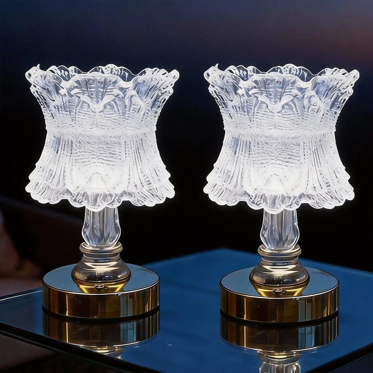 Rechargeable LED Crystal Table Lamp with Adjustable Dimming and 3CCT, Suitable for Dining Tables, Entryways, Corridors, and Ambi