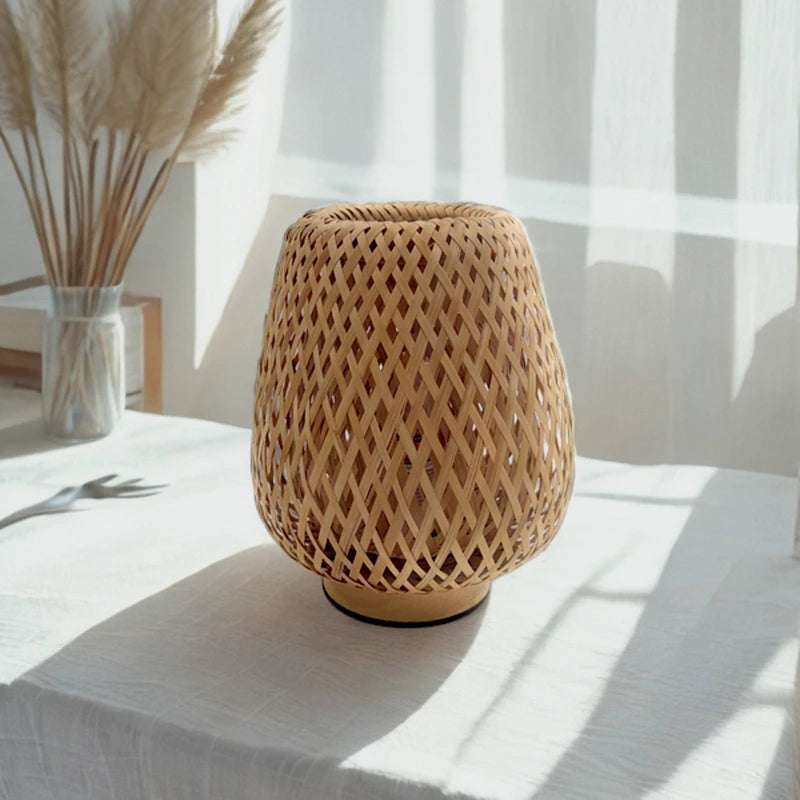 Chinese Style Wabi-Sabi Wind Restoring Ancient Ways Lamp Bedside Home Decoration to the Hotel Designers Contracted Weaving Atmos