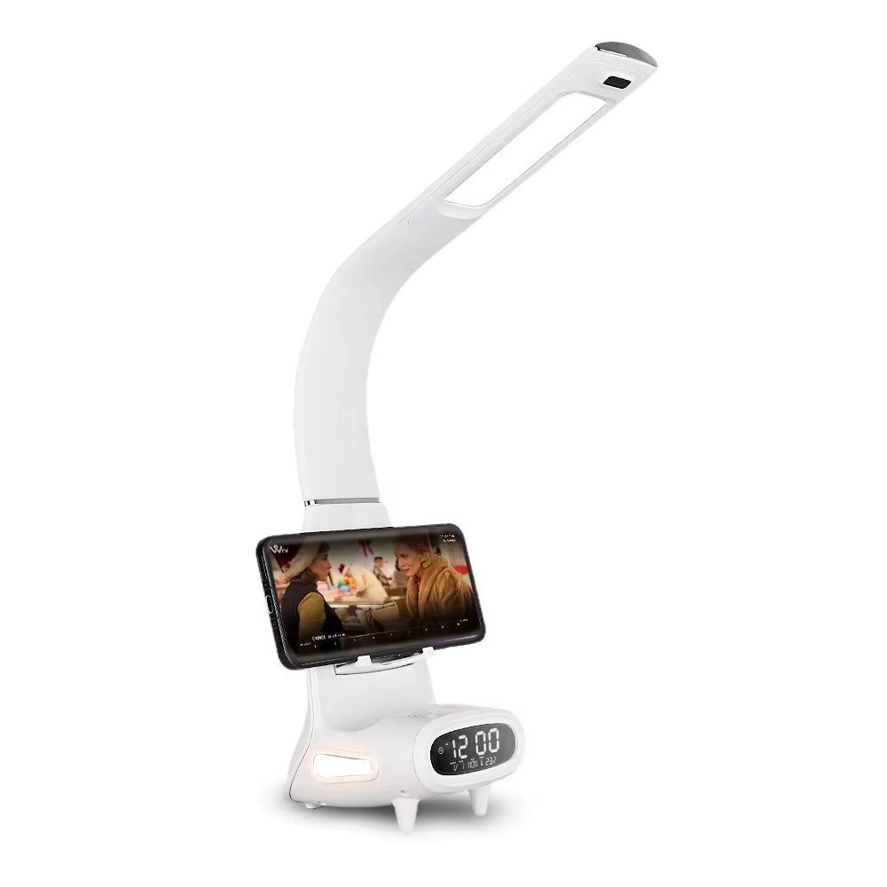 New Eye-Care Reading Desk Lamp with Soft Night Light 15W Wireless Fast Charging 5-Colour Temperature Inductive Dimming Desk Lamp