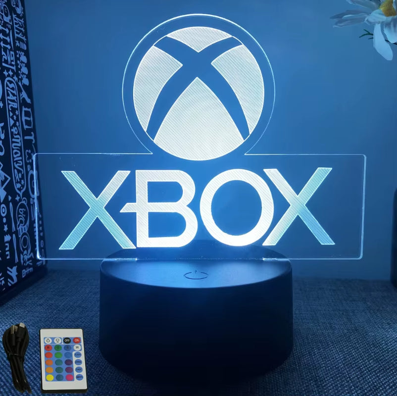 Gaming Lamp 3D Night Light for XBOX Gaming Room Desk Setup Lighting Gamer Decoration on the LED Lamps Table Icon Logo Kids Gifts