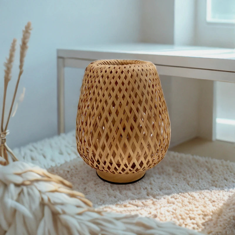 Chinese Style Wabi-Sabi Wind Restoring Ancient Ways Lamp Bedside Home Decoration to the Hotel Designers Contracted Weaving Atmos