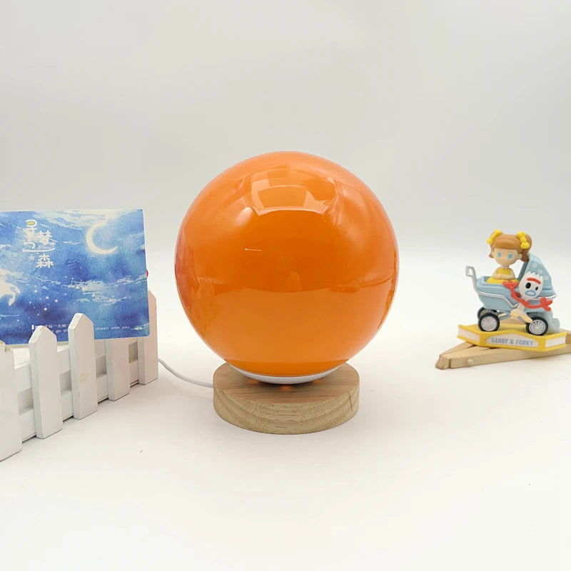Glass Globe Table Lamp Modern Minimalist Dimmable Rechargeable Ambient Light for Living Room Study Bedroom Bedside Bar
