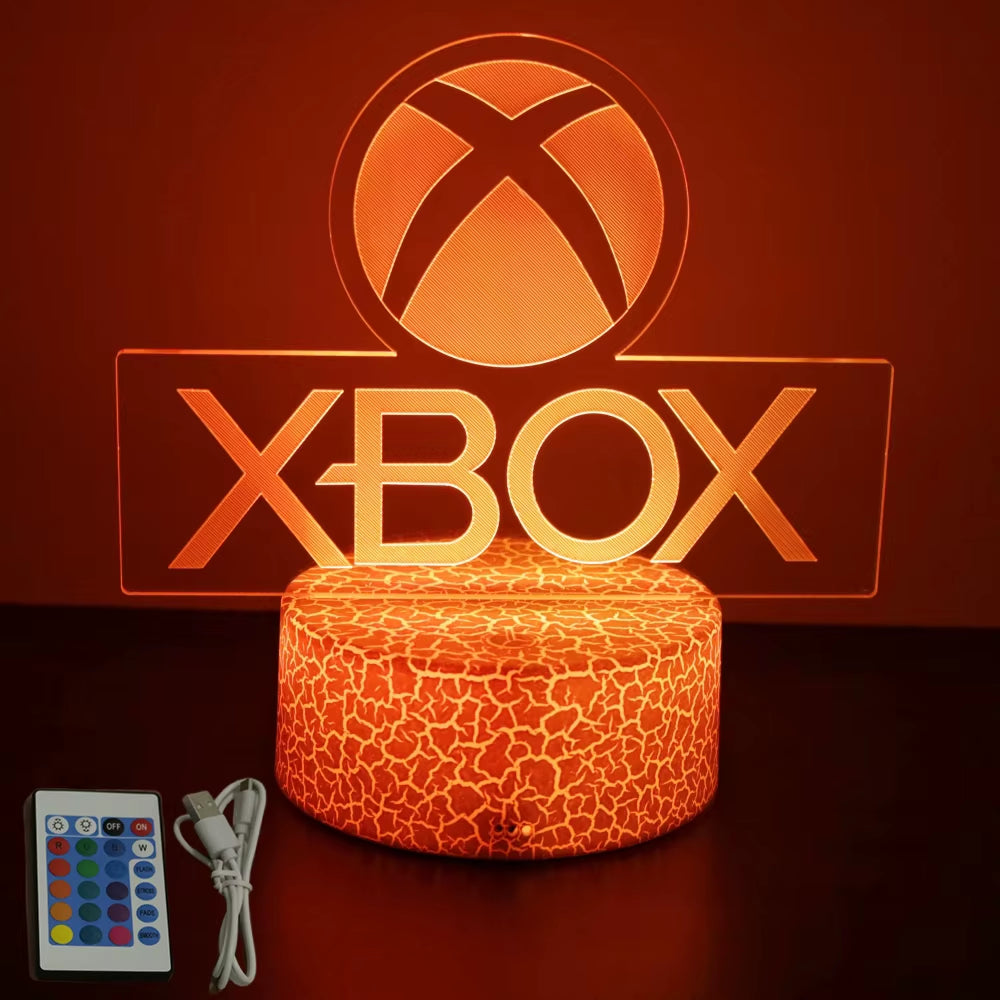 Gaming Lamp 3D Night Light for XBOX Gaming Room Desk Setup Lighting Gamer Decoration on the LED Lamps Table Icon Logo Kids Gifts