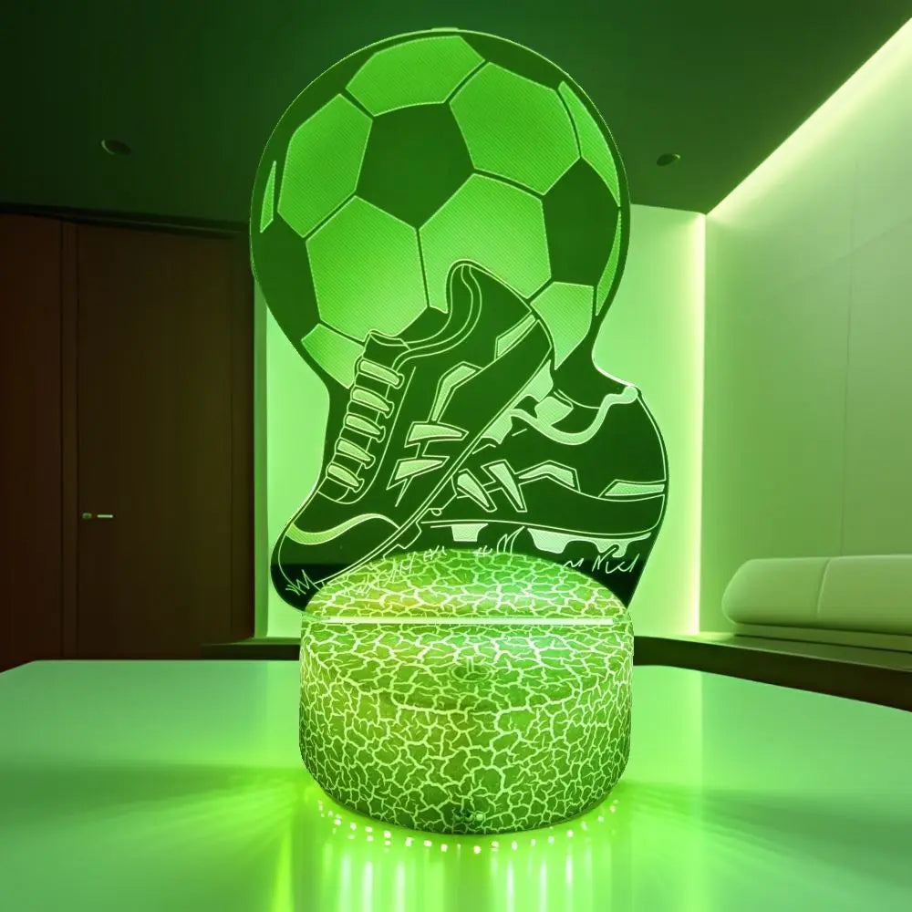 3D Football Lamp Illusion Child LED Night Light Luminous Soccer Ball Touch Nightlight Kids Bedroom Decoration Table Lamp Gifts