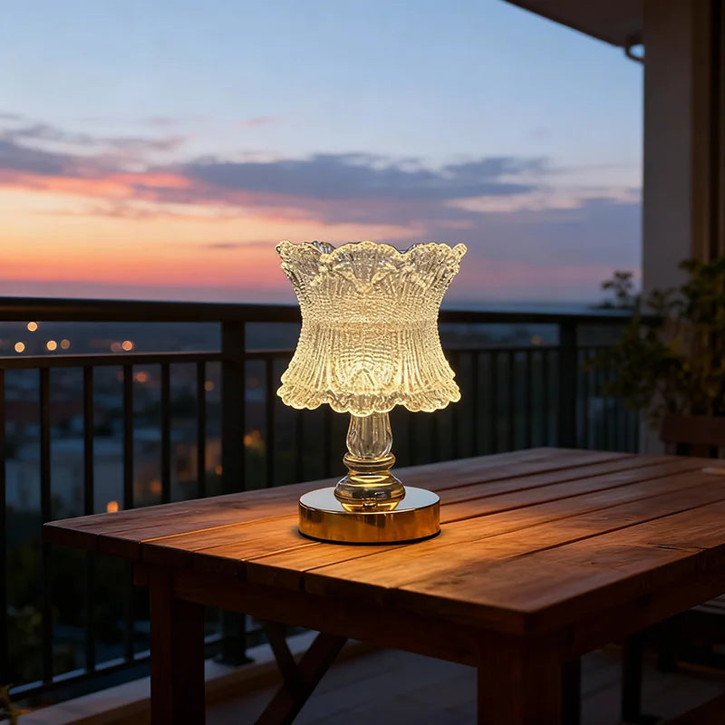 Rechargeable LED Crystal Table Lamp with Adjustable Dimming and 3CCT, Suitable for Dining Tables, Entryways, Corridors, and Ambi