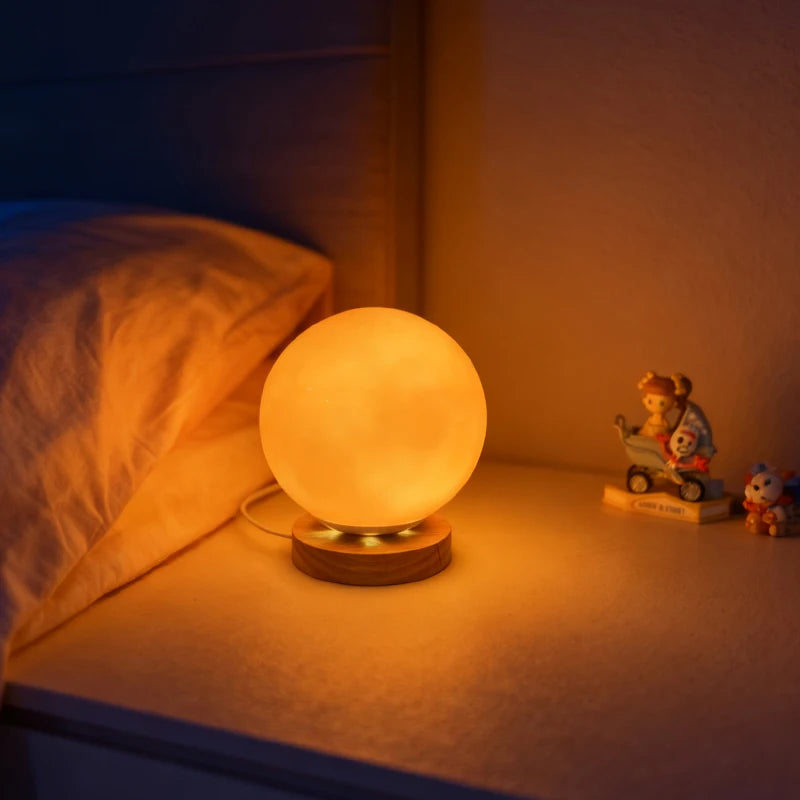Glass Globe Table Lamp Modern Minimalist Dimmable Rechargeable Ambient Light for Living Room Study Bedroom Bedside Bar