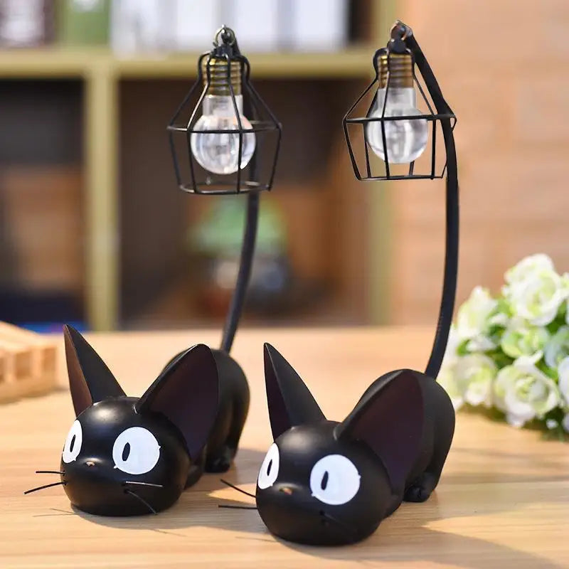 Miniature Cat LED Night Lamp Creative Resin Cat Animal Night Lamp Kitty Table Lamp Children'S Cartoon Room Lamp Decro Home