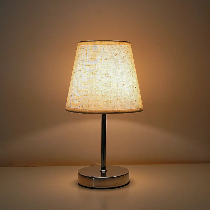 Solid Wood Fabric Usb Small Desk Lamp Bedroom Bedside Lamp Study Dormitory Led Night Light Creative Atmosphere Light Decoration