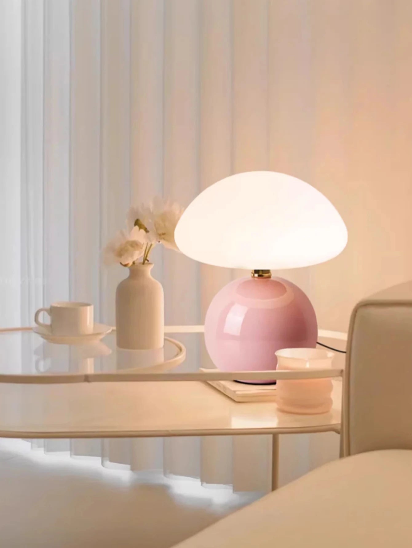 Led Table Lamp for Bedroom Lamp Bedside Table White/Pink/Red/Beige/Orange Stromatolite Moon Desk Mood Light Room Decorating Item