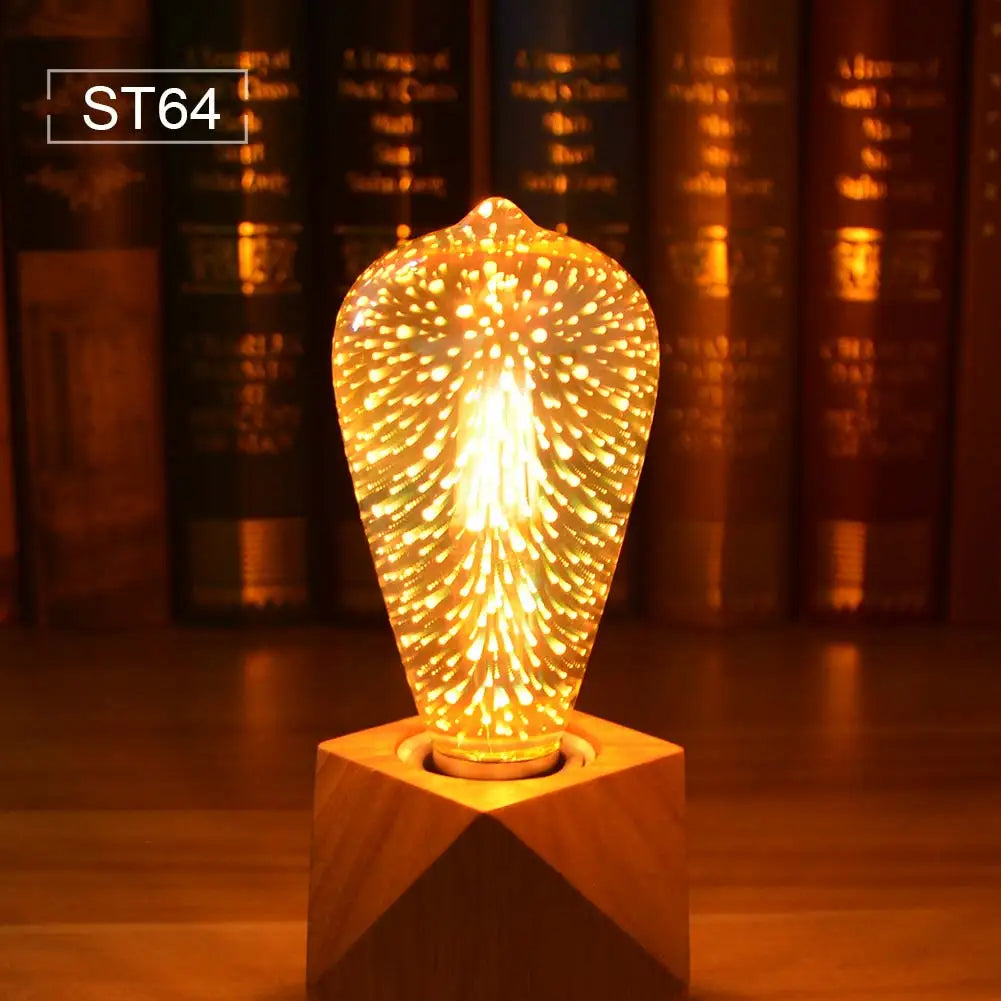1-6Pcs Table Lamps Colorful Fire-Works Effect LED 3D Light Vintage Bulbs 3D Lamp 110V-240V Home Bar Night Light Christmas Deco