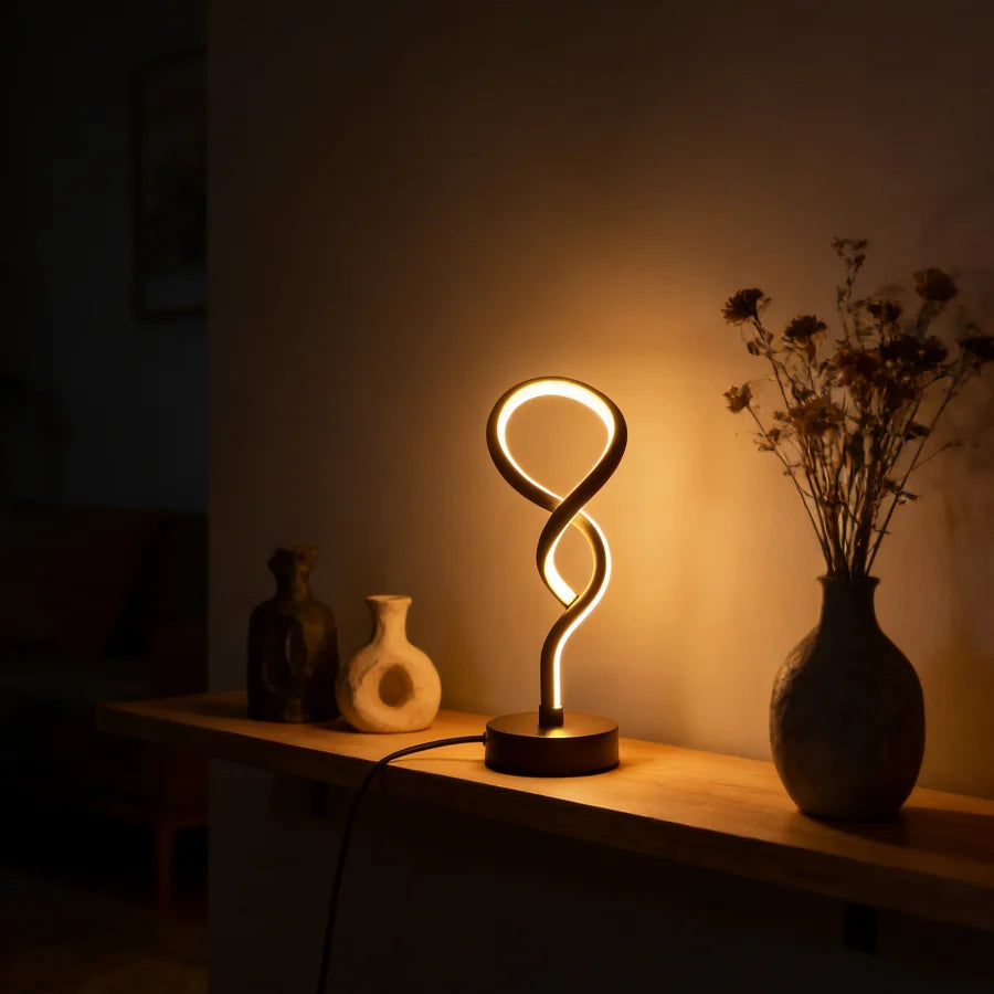 A Creative Modern Gourd Table Lamp, Offering USB Three - Color Dimming to Create Diverse Atmospheres. Perfect for Bedrooms