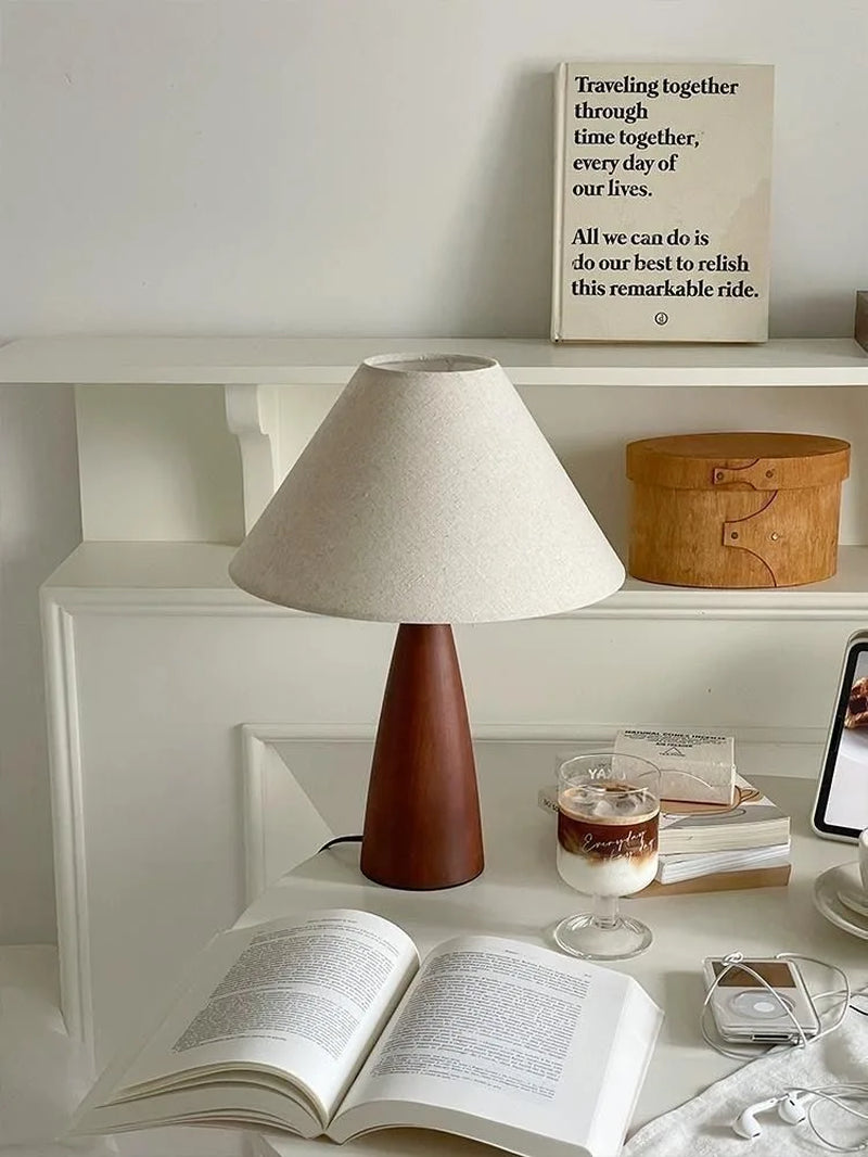 Iron-Made Retro Fabric Desk Lamp Indoor Decor Atmosphere Bedroom Bedside Living Room Tea Room Study Lamp