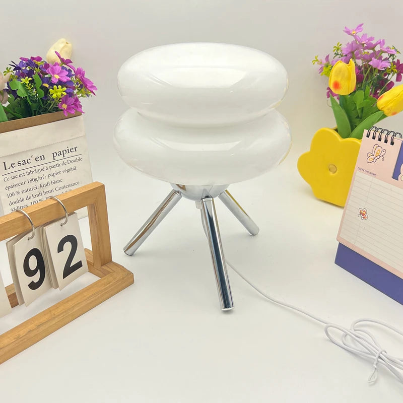 Cream Style Glass Table Lamp Hamburg Medieval Murano Glass Vintage Nordic Bedroom Bedside Decorative Table Lamp