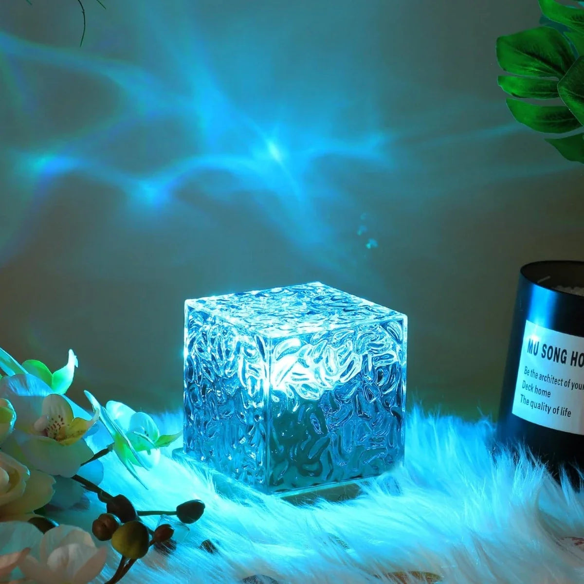 Lampe de chevet cube coloré