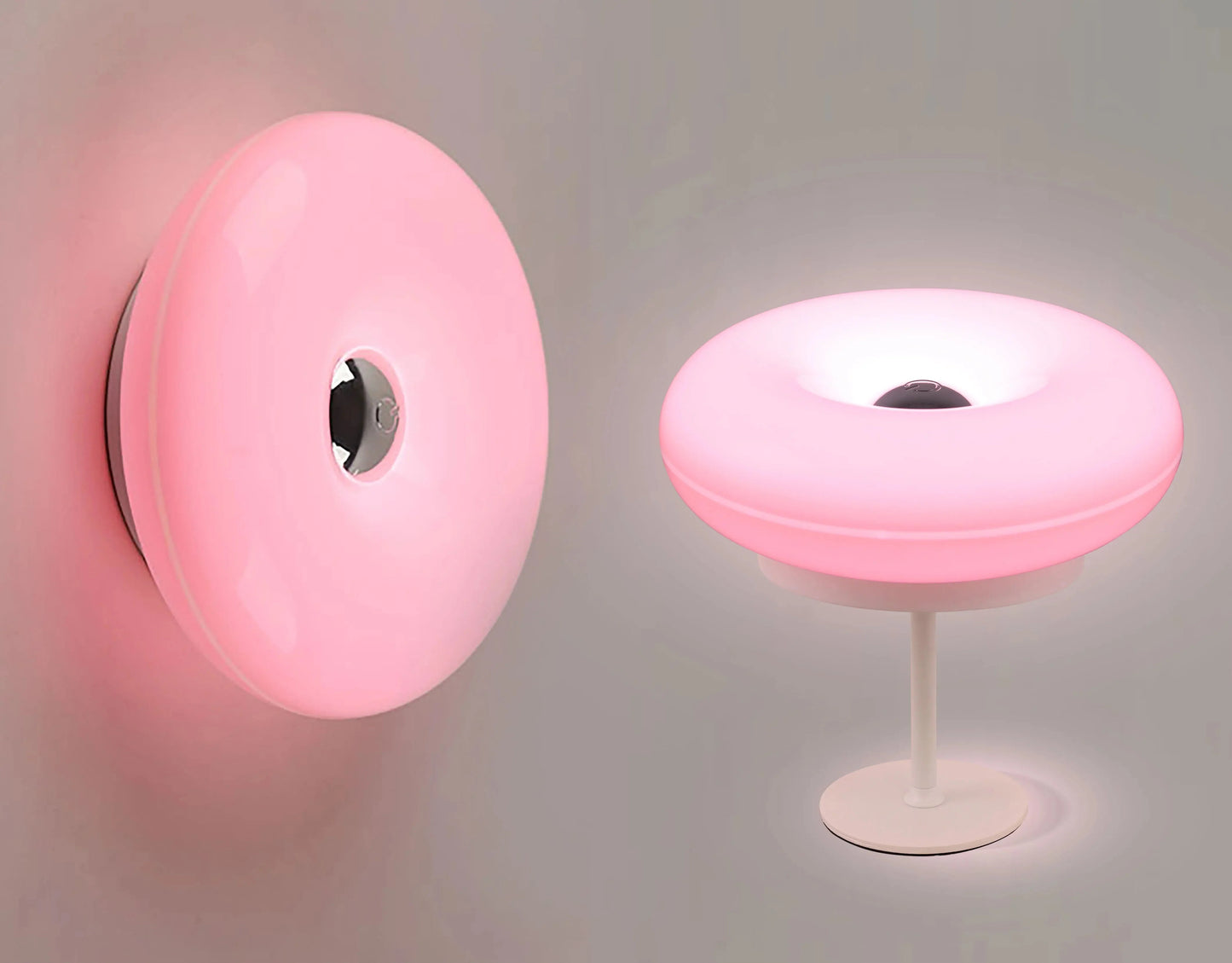 Artistic Creative Design Tall Table Lamp, Donut-Shaped Night Light, Touch Switch, Rechargeable, Three-Color Dimming, Suitable for Study Room, Bedroom, Living Room, Dining Bar, Decorative Lighting.