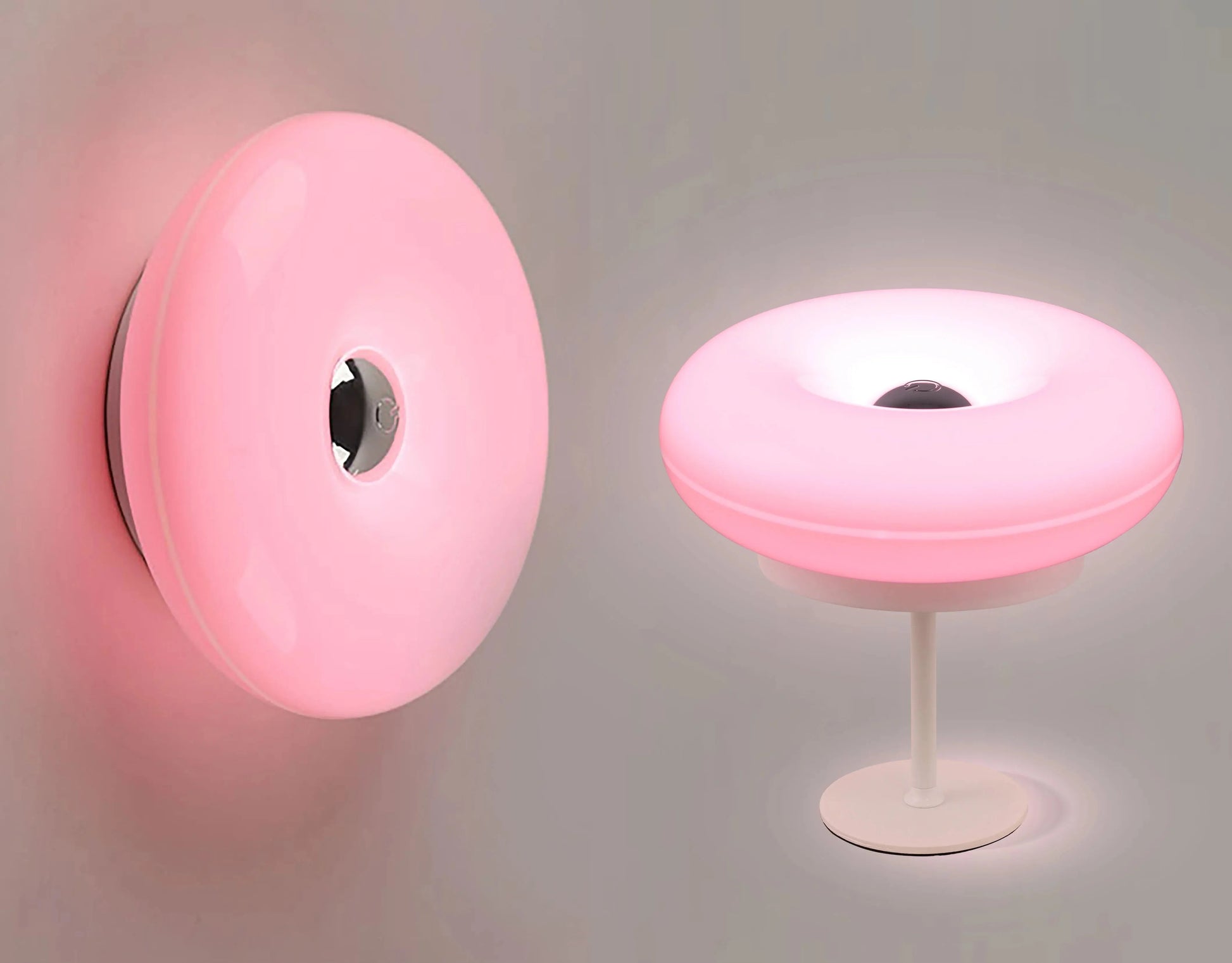 Artistic Creative Design Tall Table Lamp, Donut-Shaped Night Light, Touch Switch, Rechargeable, Three-Color Dimming, Suitable for Study Room, Bedroom, Living Room, Dining Bar, Decorative Lighting.
