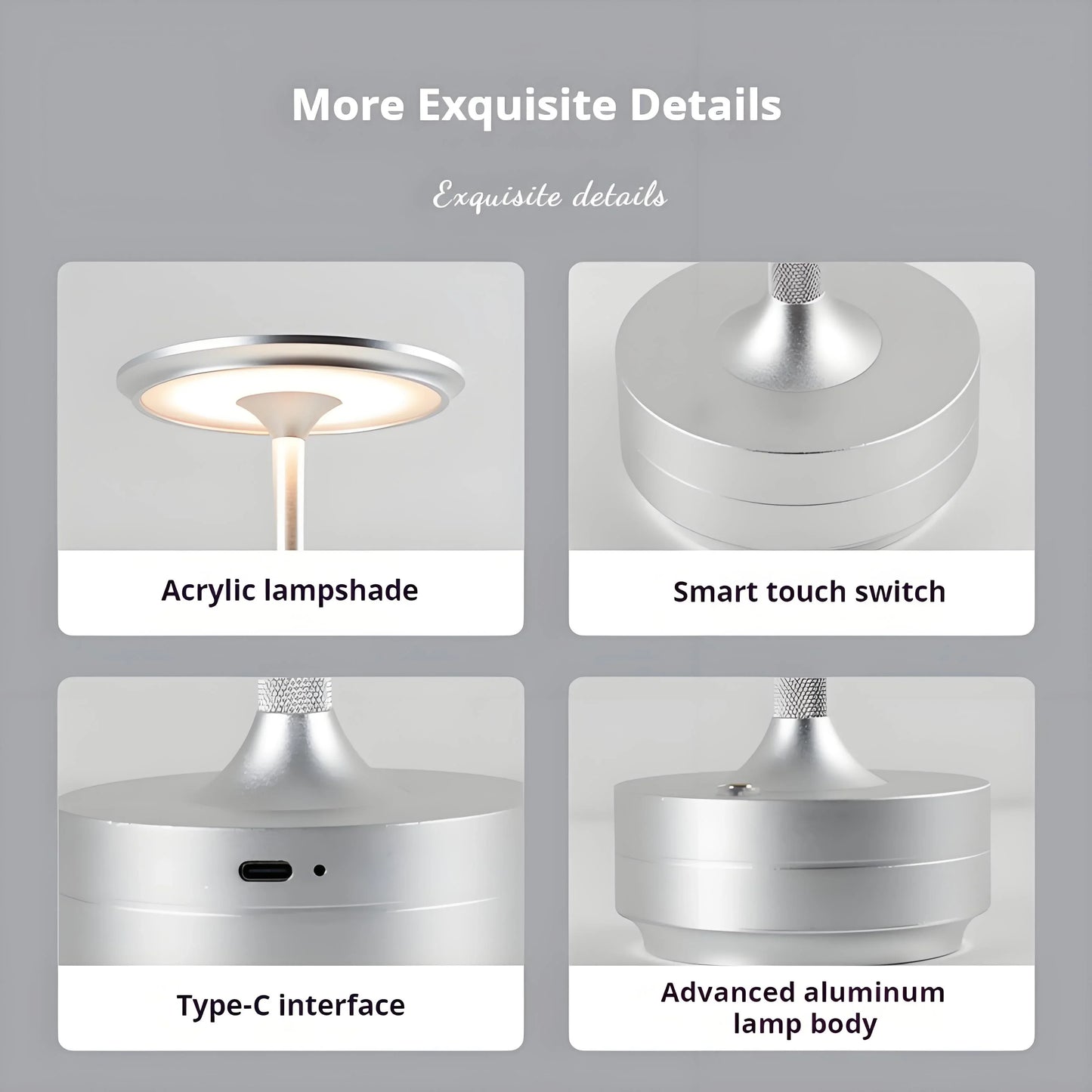 Charging LED Desk Lamp with Battery Restaurant Bar Table Lamp Dimming Atmosphere Retro Portable Charging Touch USB Read Lamp