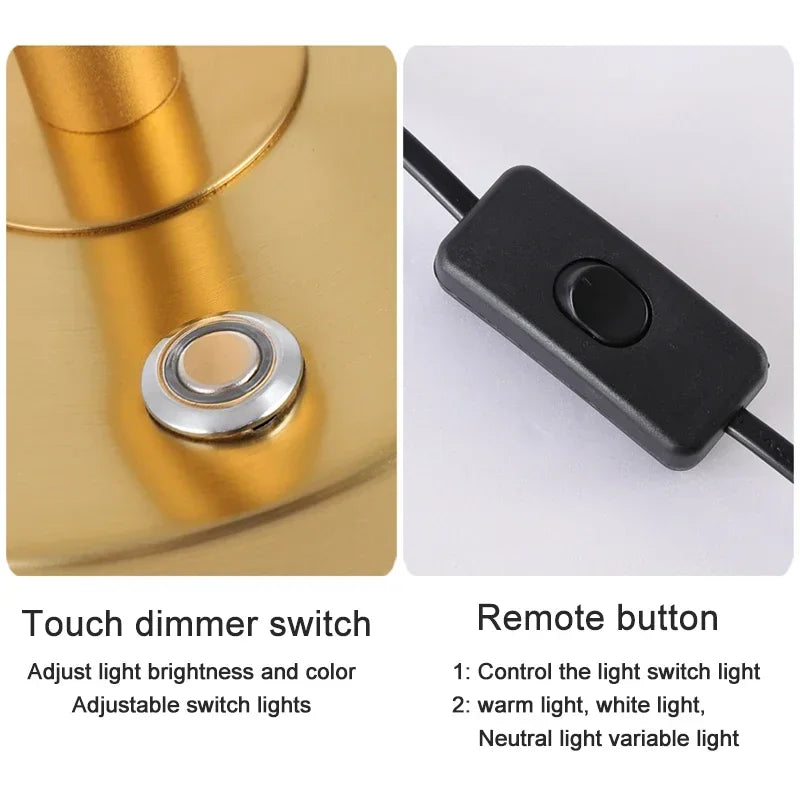 Nordic LED Table Lamps Lighting Dimmable Touch Switch Indoor Bedroom Bedside Light Living Room Hotel Modern Decoration Desk Lamp