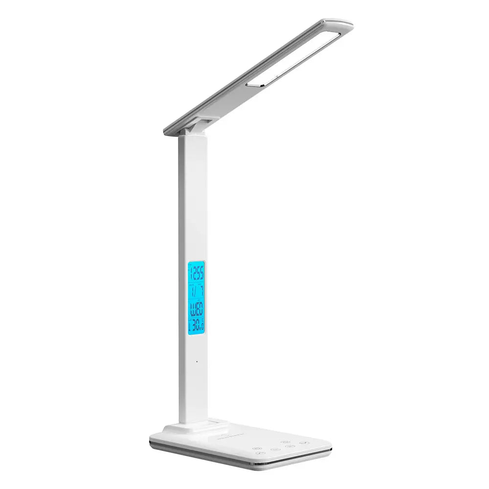 Folding Table Lamp USB Reading Touch Dimmable Eye Protection with Alarm Clock Thermometer LED Desk Lamp USB Charge Night Light