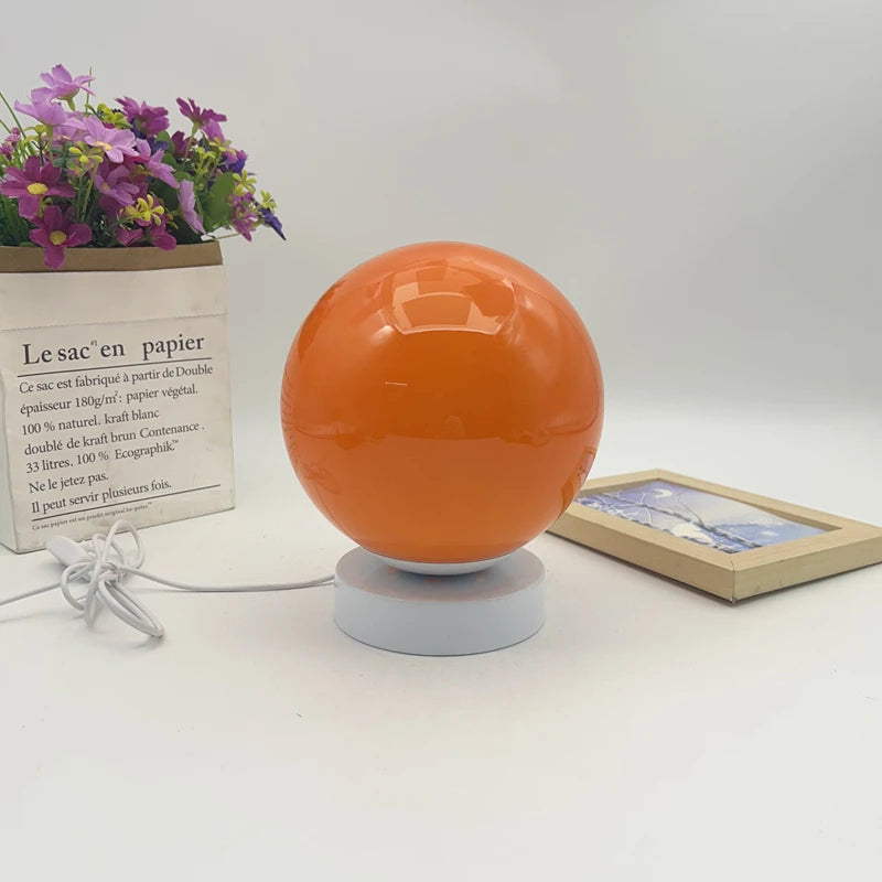 Glass Globe Table Lamp Modern Minimalist Dimmable Rechargeable Ambient Light for Living Room Study Bedroom Bedside Bar