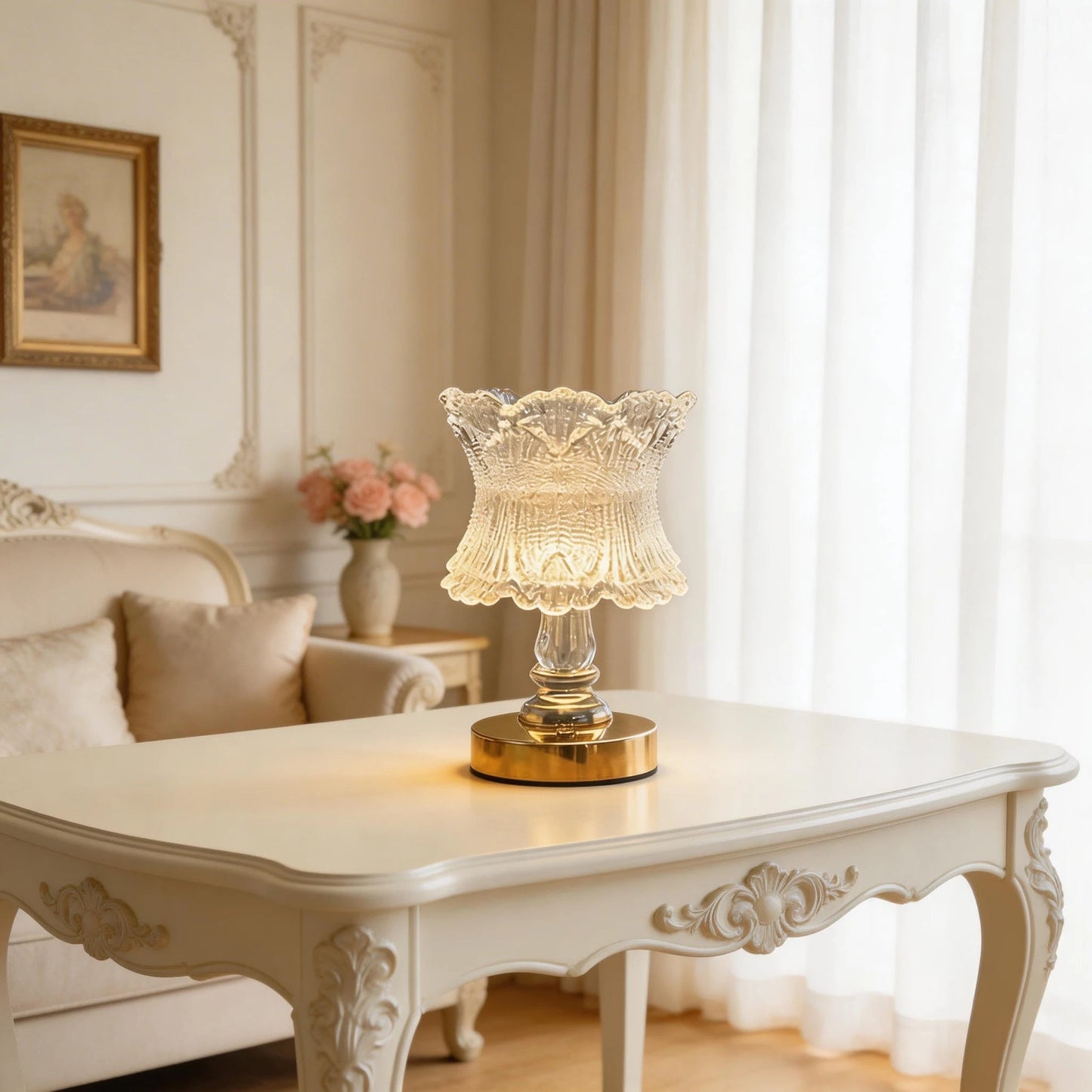 Rechargeable LED Crystal Table Lamp with Adjustable Dimming and 3CCT, Suitable for Dining Tables, Entryways, Corridors, and Ambi