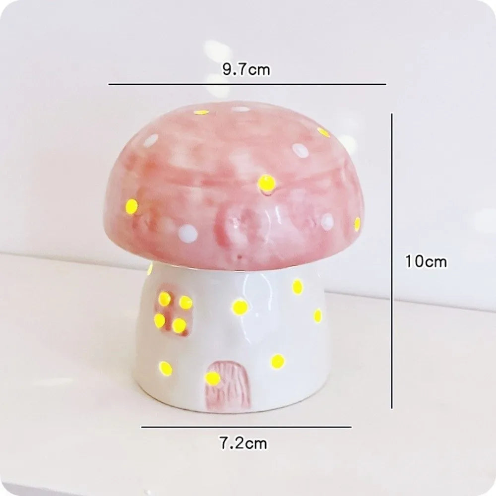 Table Decor Lamp Mushroom Night Light Eye Protection Sleeping Bedside Night Light Nordic LED Ceramic Night Light Birthday Gift