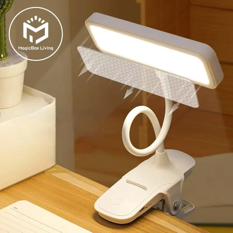 LED Desk Lamp Usb Rechargeable Eye Protection Reading Light Flexible Gooseneck Clip Book Light Kids Study Book Lamp Read Light