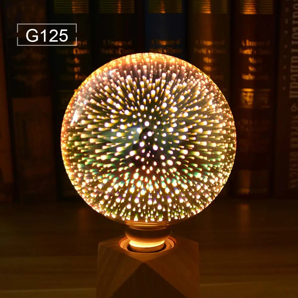 1-6Pcs Table Lamps Colorful Fire-Works Effect LED 3D Light Vintage Bulbs 3D Lamp 110V-240V Home Bar Night Light Christmas Deco