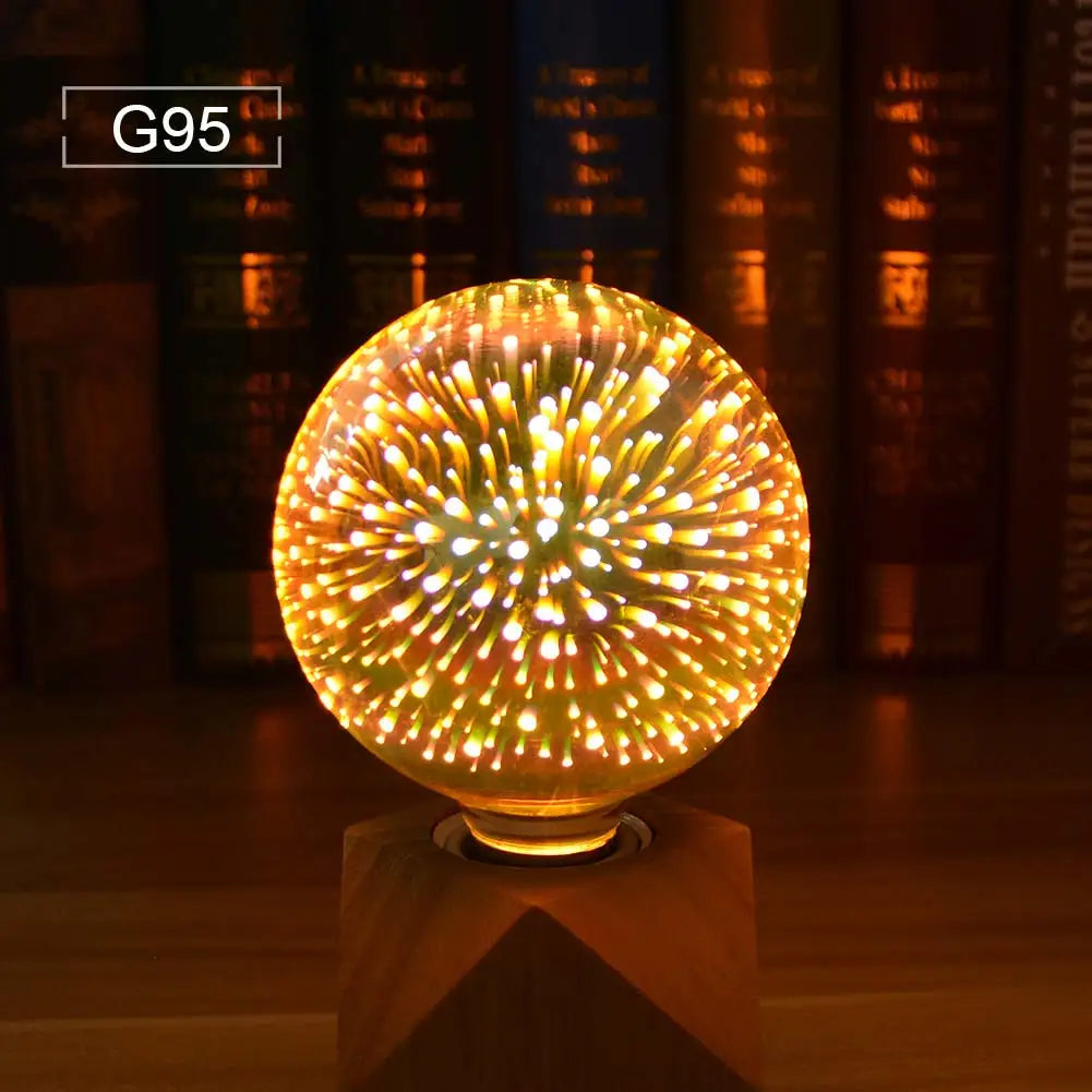 1-6Pcs Table Lamps Colorful Fire-Works Effect LED 3D Light Vintage Bulbs 3D Lamp 110V-240V Home Bar Night Light Christmas Deco
