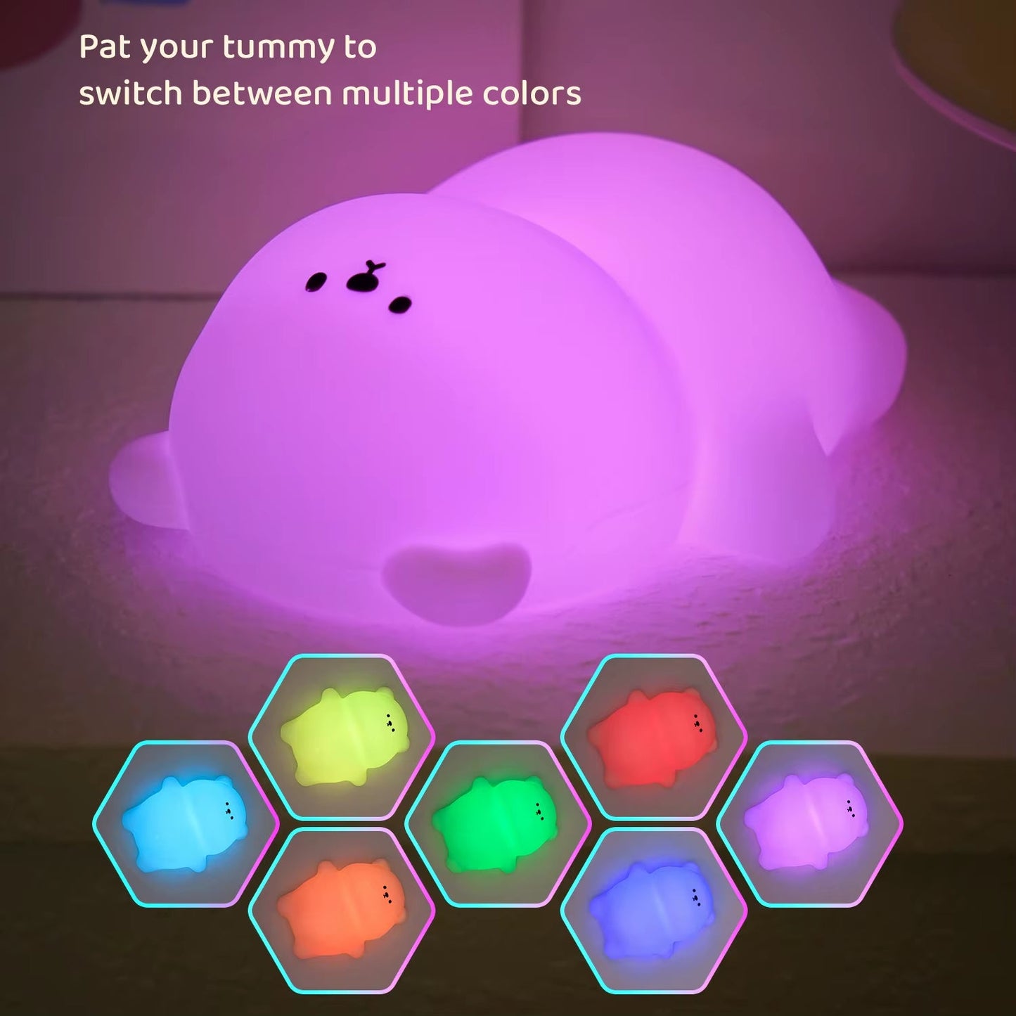 Cute Silicone Night Lamp Lying Flat Bear Desktop Decorative Light Indoor Creative Atmosphere Lamp Baby Night Lamp Children Gift