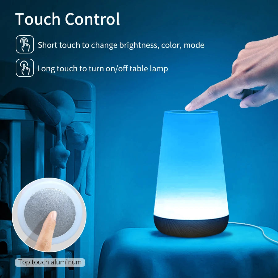 Tuya Smart Wifi LED Table Lamp RGB Colorful Dimming Timer Sleeping Touch Night Light APP Voice Control for Bedroom Table Lightin