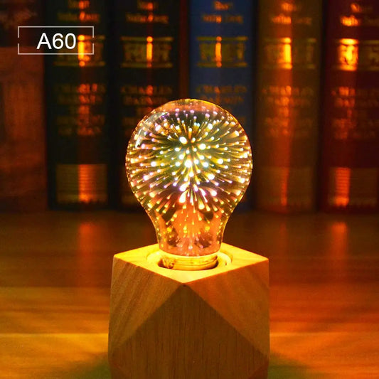 1-6Pcs Table Lamps Colorful Fire-Works Effect LED 3D Light Vintage Bulbs 3D Lamp 110V-240V Home Bar Night Light Christmas Deco