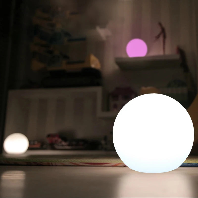 Remote Control Rechargeable Moon LED Ball Table Lamp Indoor Decorative Night Light Cordless RGB 16 Color Kitchen Home Decor